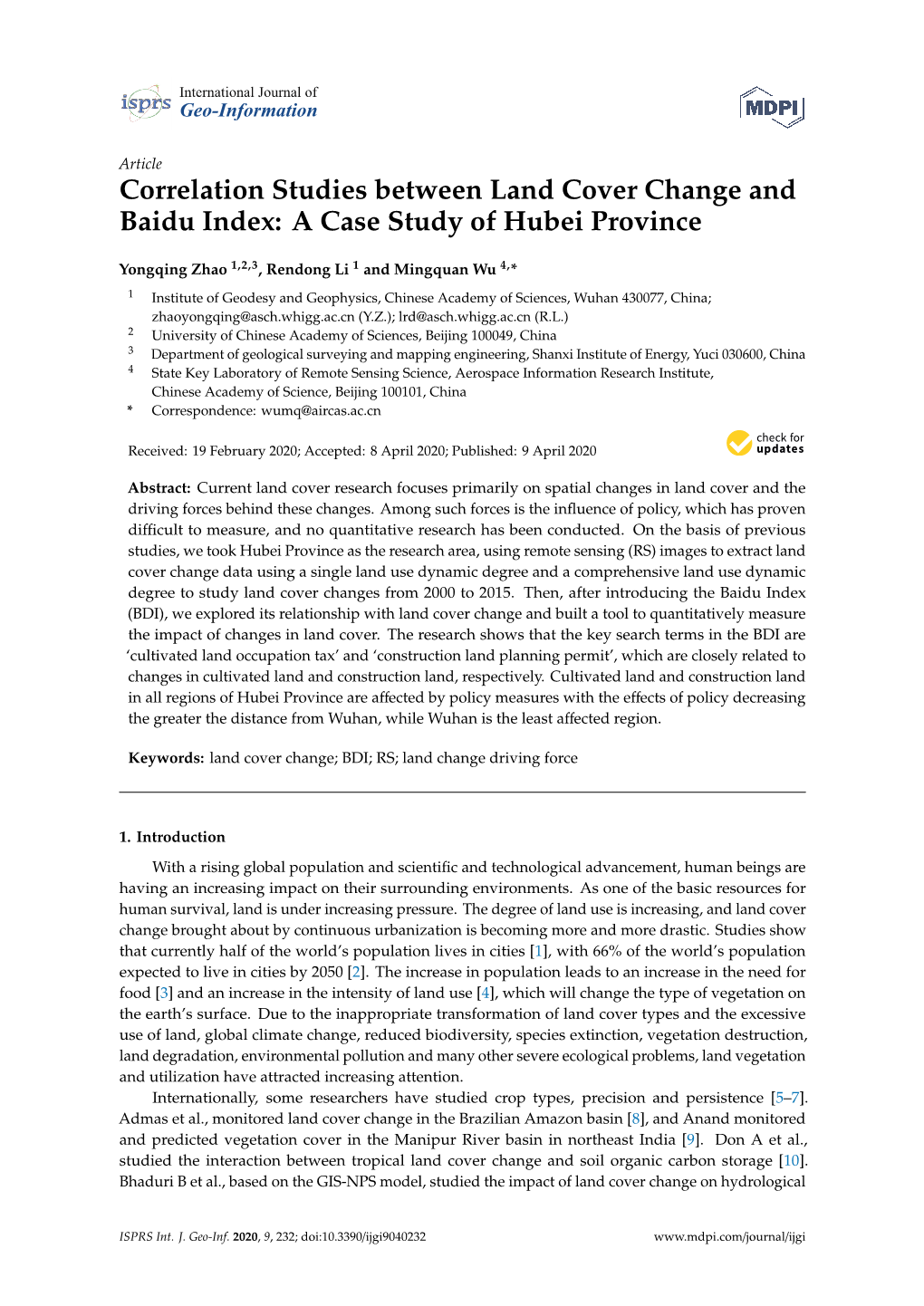 A Case Study of Hubei Province