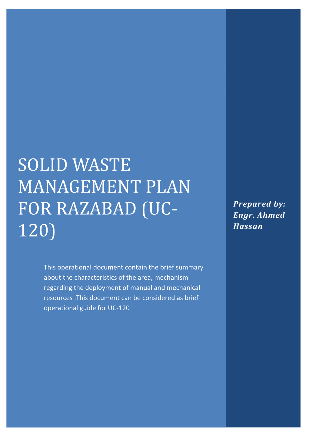 Solid Waste Management Plan for Razabad (UC-120)