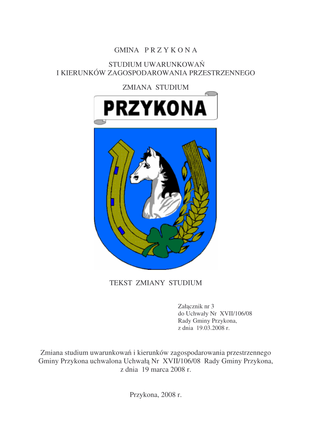 GMINA P R Z Y K O N a Suikzp 2008