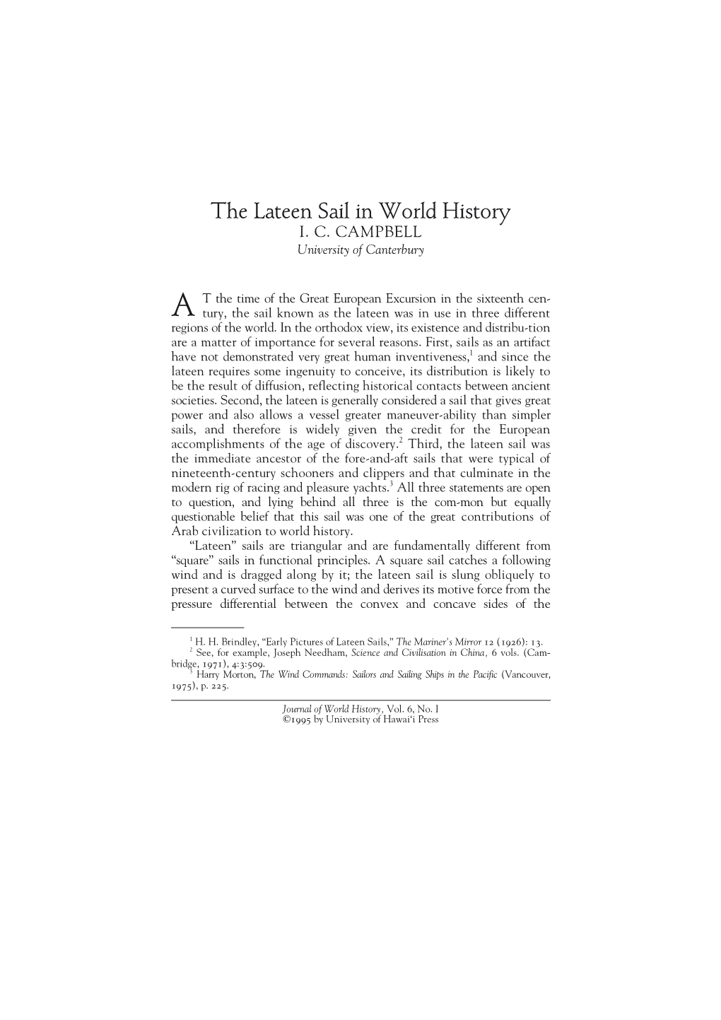 Lateen Sail in World History I