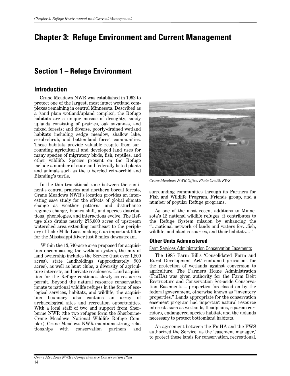 Chapter 3: Refuge Environment and Current Management