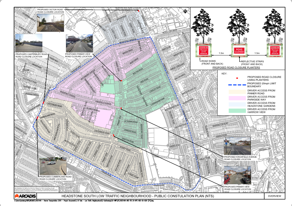 Headstone South Low Traffic Neighbourhood - Public Constulation Plan (Nts) Overview