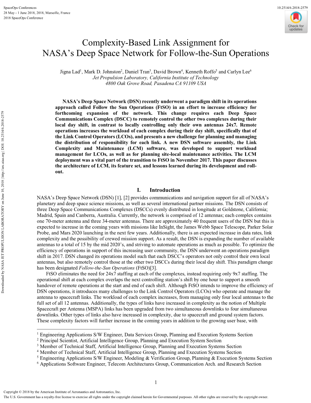 Complexity-Based Link Assignment for NASA's Deep Space Network For