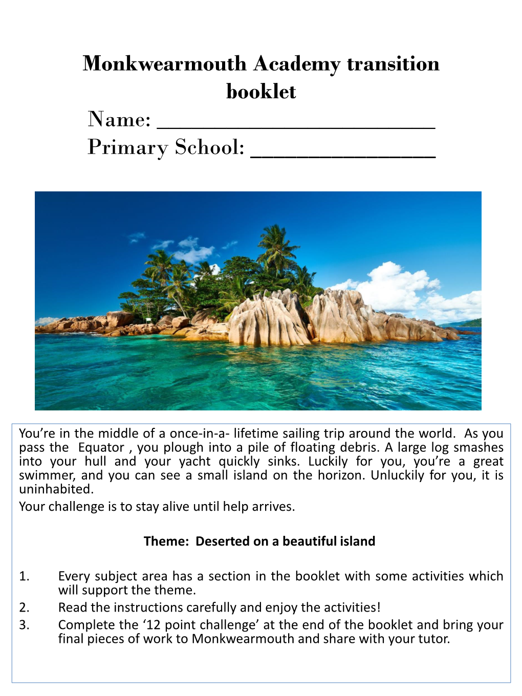 The Summer Transition Booklet
