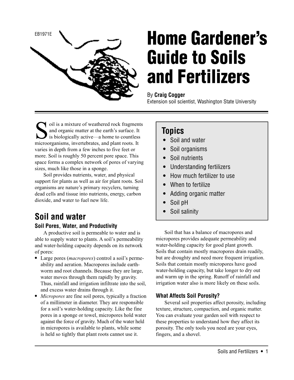 Home Gardener's Guide to Soils and Fertilizers