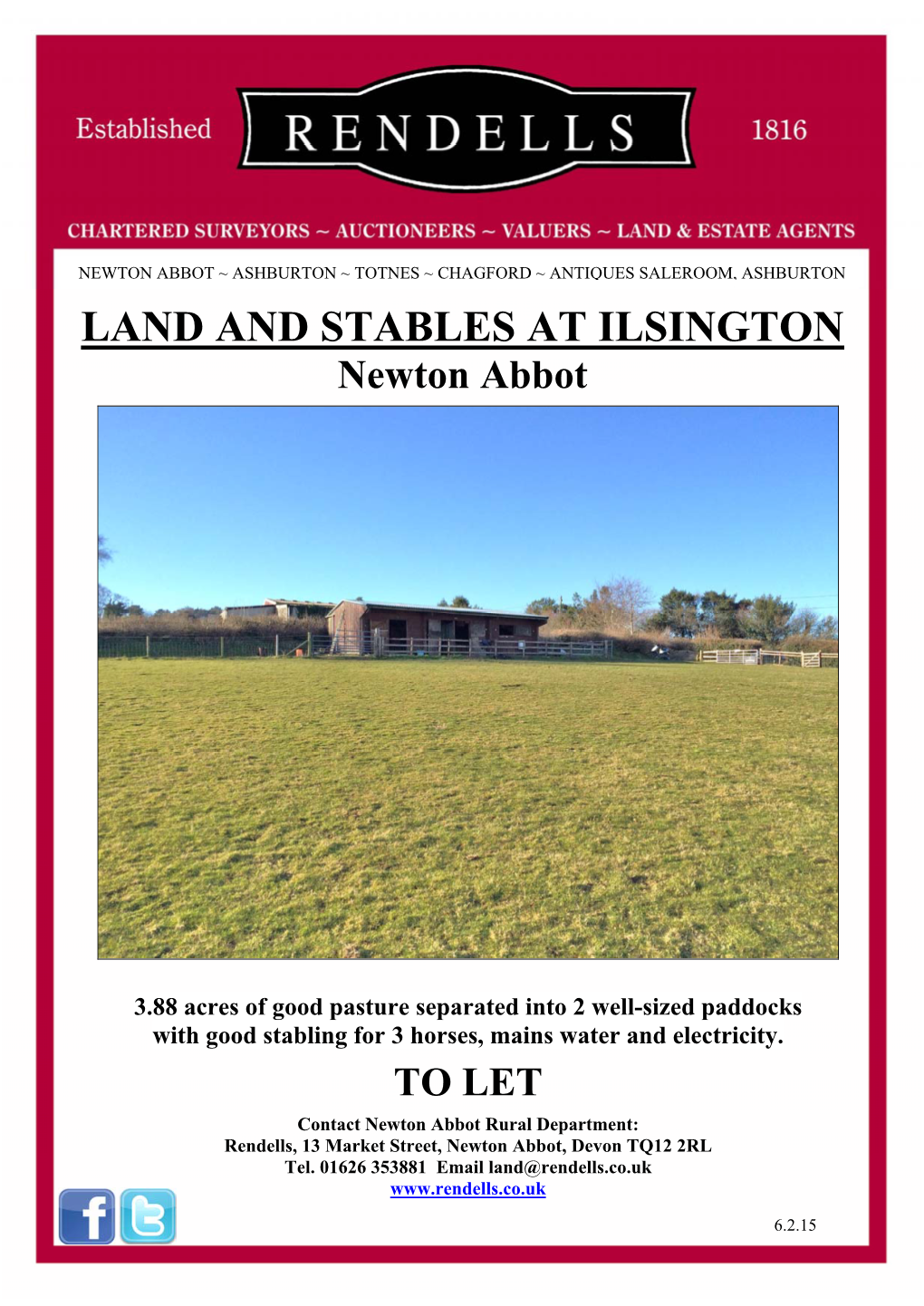 LAND and STABLES at ILSINGTON Newton Abbot