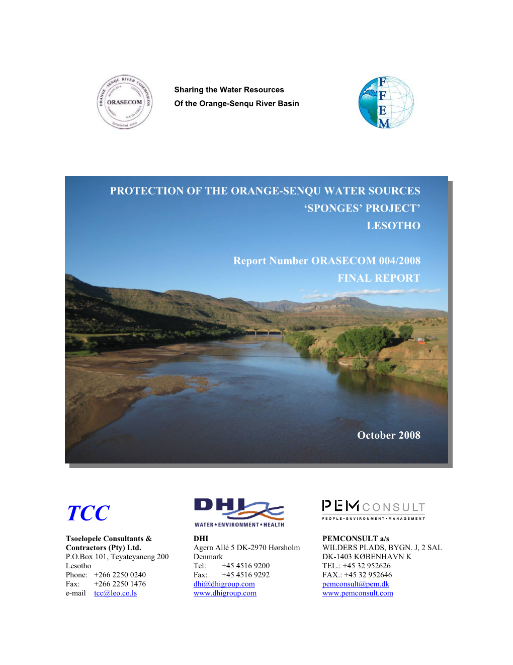 Protection of the Orange-Senqu Water Sources ‘Sponges’ Project’ Lesotho