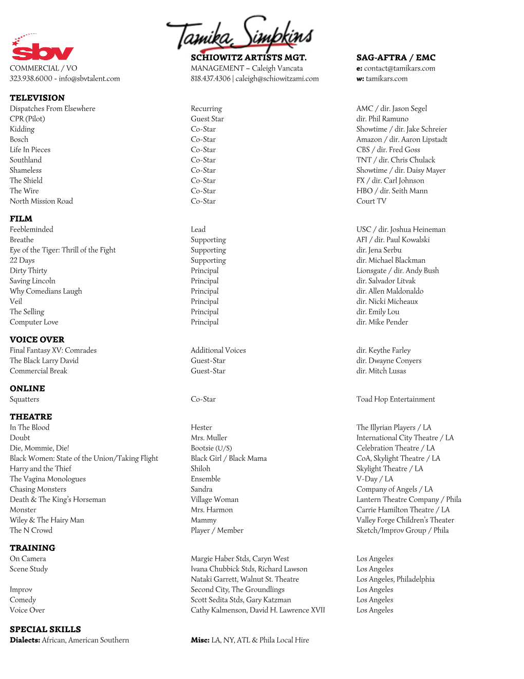 Tamika Simpkins Resume