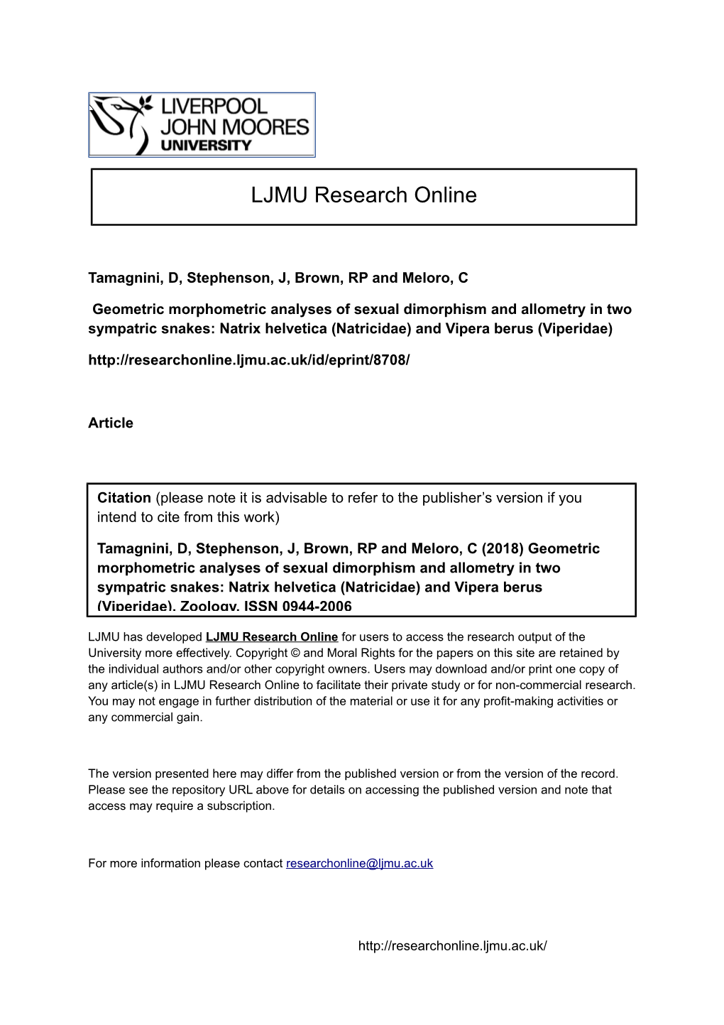 Geometric Morphometric Analyses of Sexual