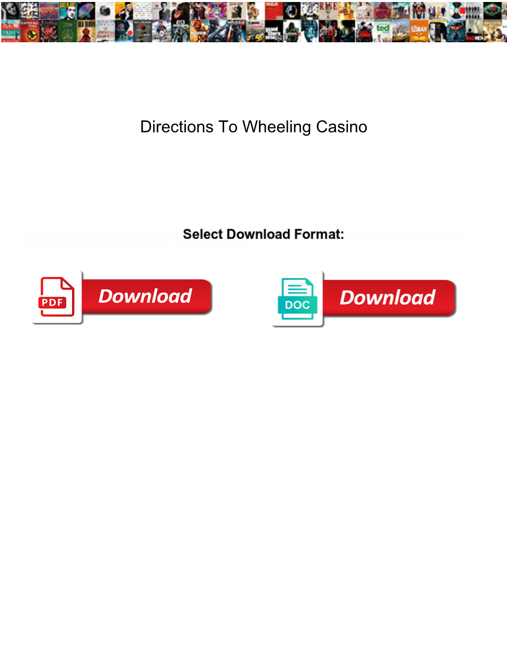 Directions to Wheeling Casino