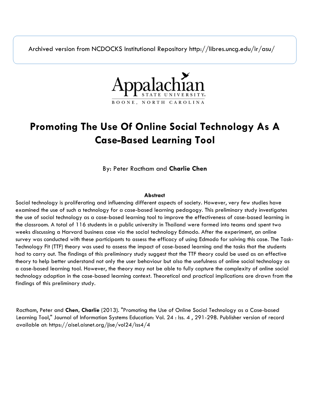 Promoting the Use of Online Social Technology As a Case-Based Learning Tool