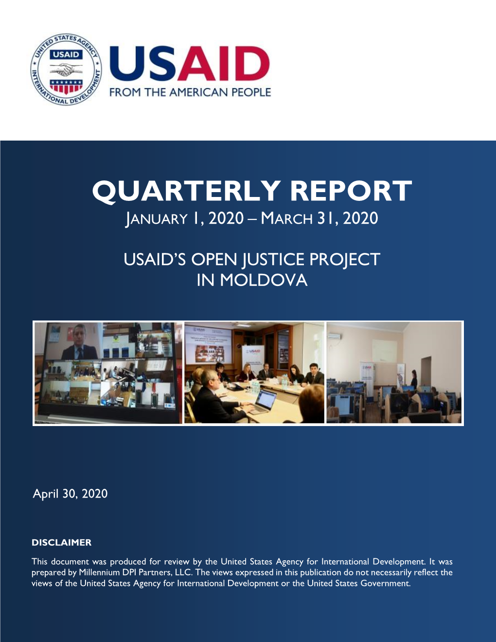 USAID's Open Justice Project in Moldova — Quarterly Report, January 1, 2020 – March 31, 2020