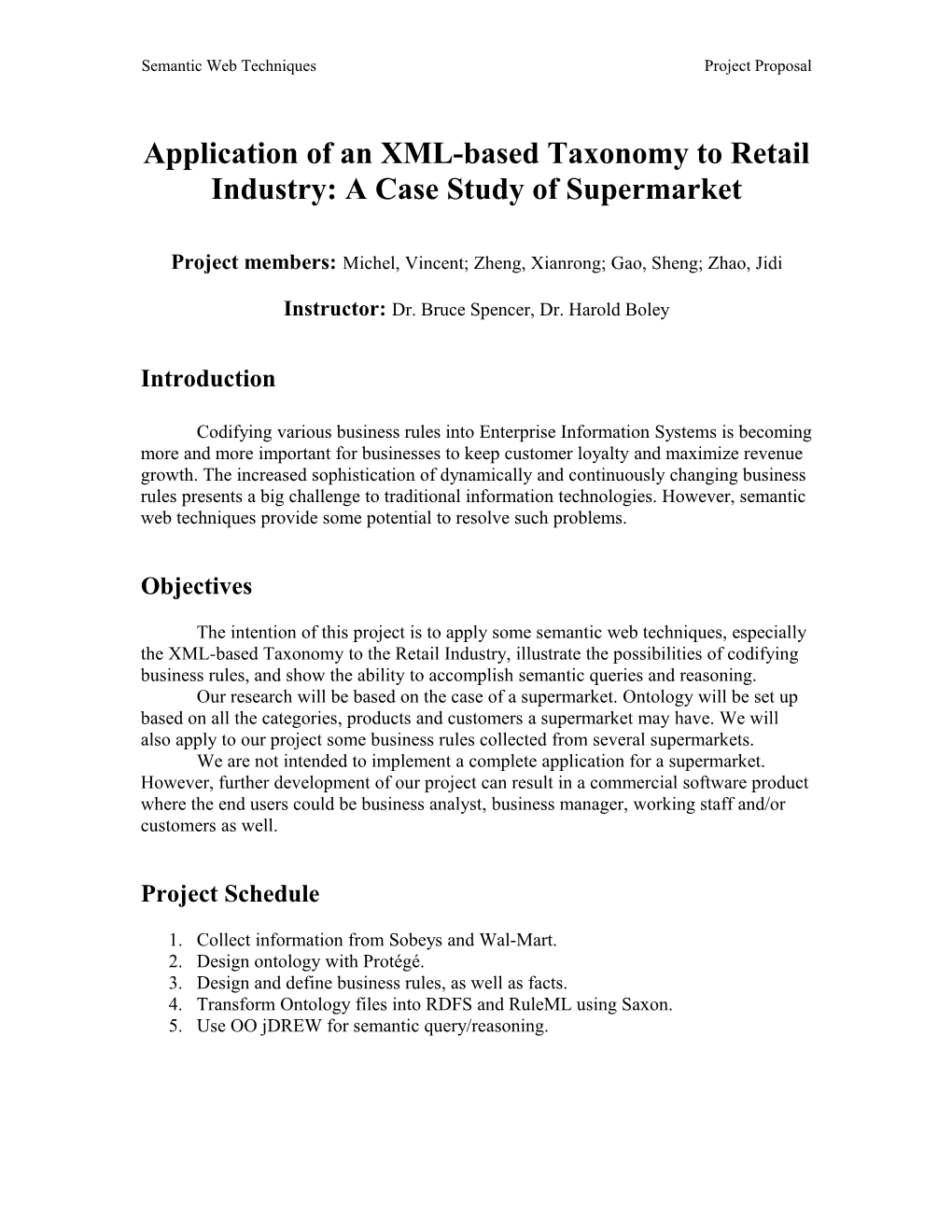 Application of an XML-Based Taxonomy to Retail Industry: a Case Study of Supermarket