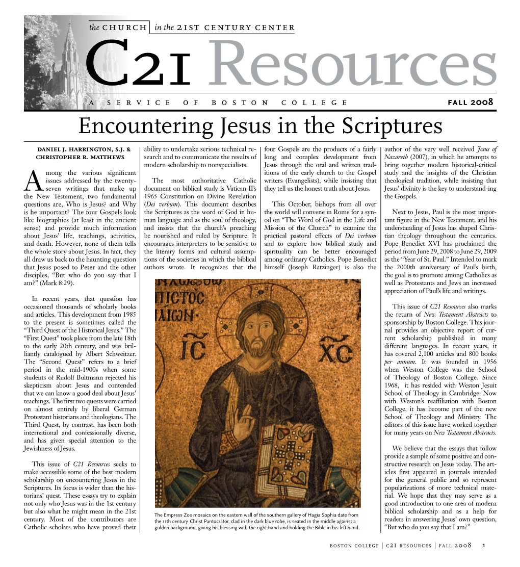 Encountering Jesus in the Scriptures