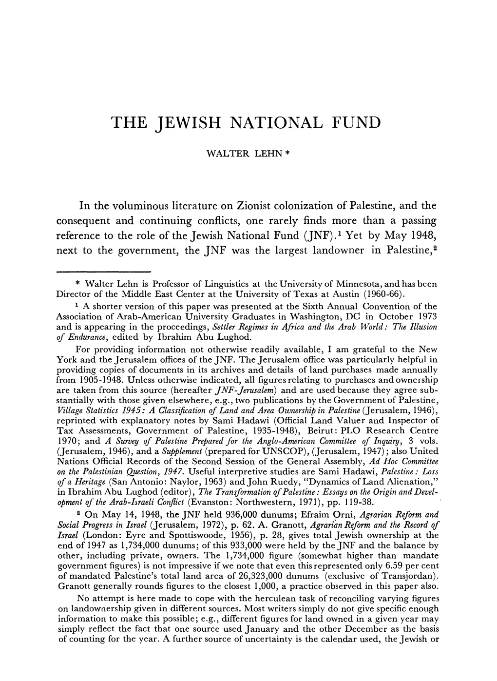 The Jewish National Fund