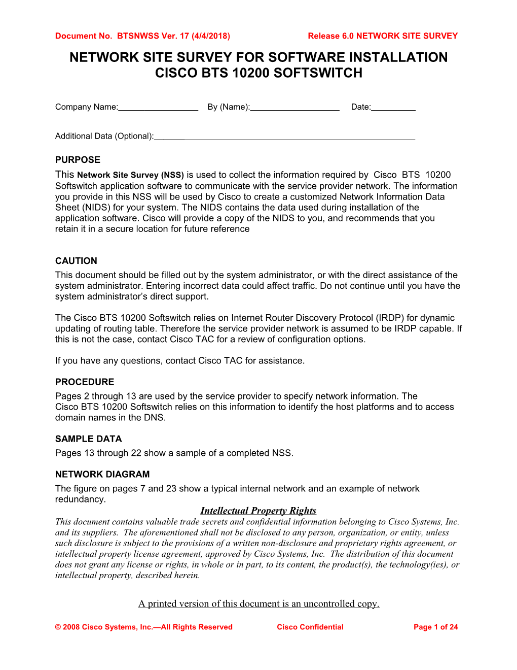 Netwk Site Survey - 2/2 Configuration