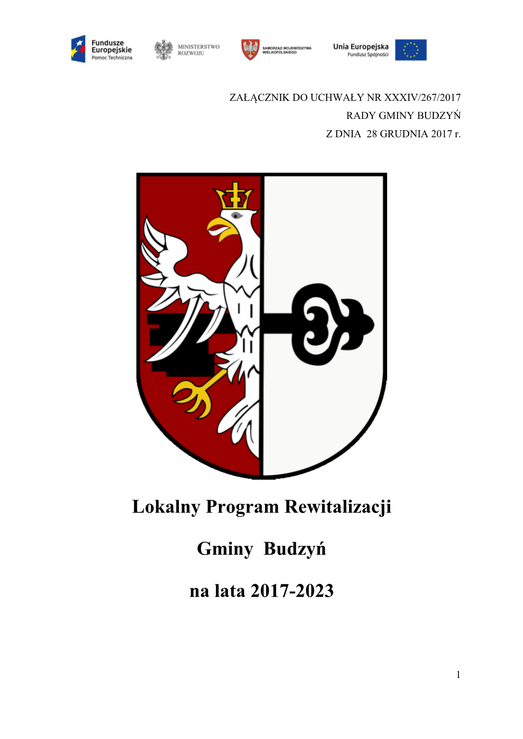 Lokalny Program Rewitalizacji Gminy Budzyń Na Lata 2017-2023