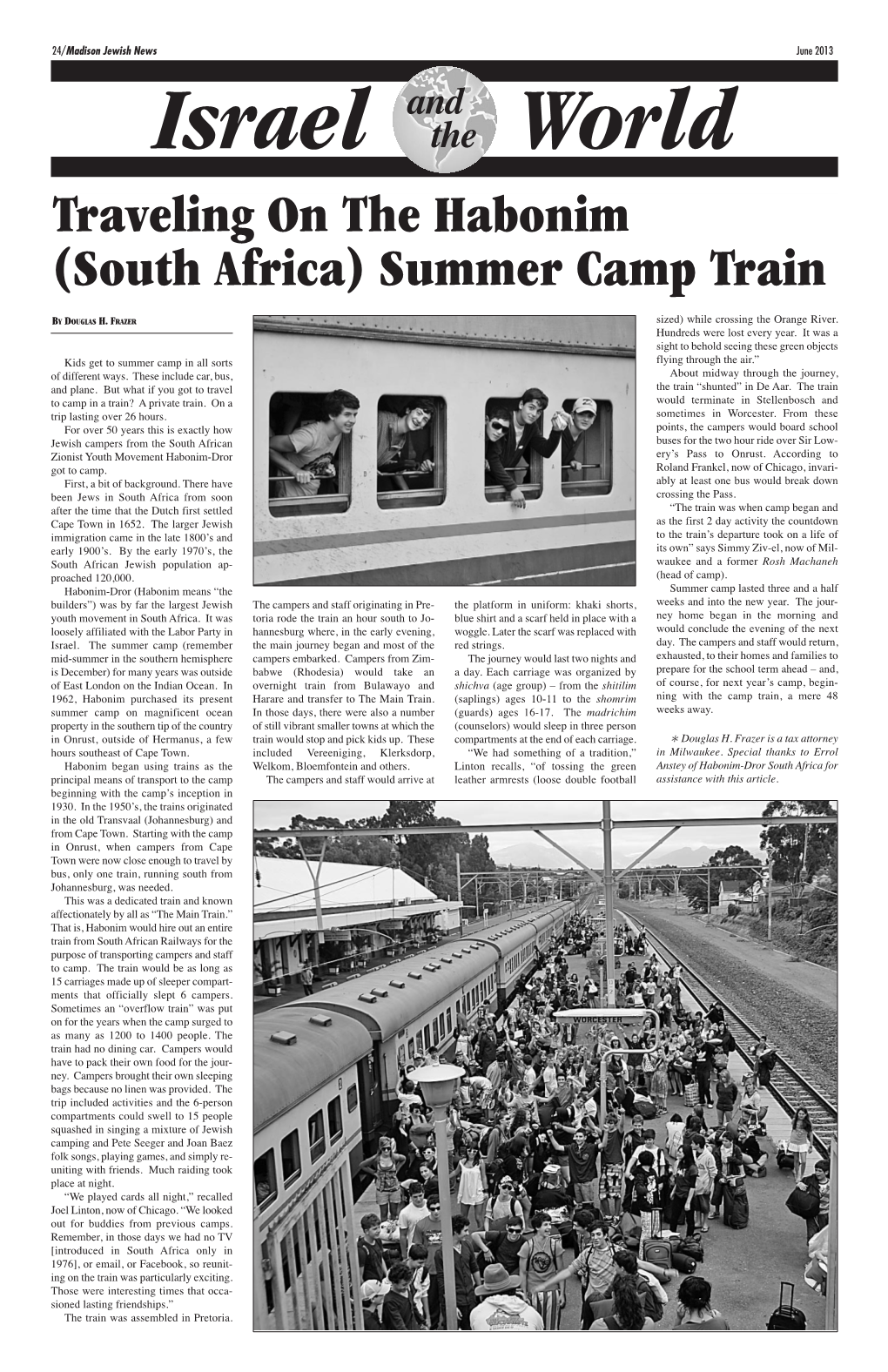 Traveling on the Habonim (South Africa) Summer Camp Train