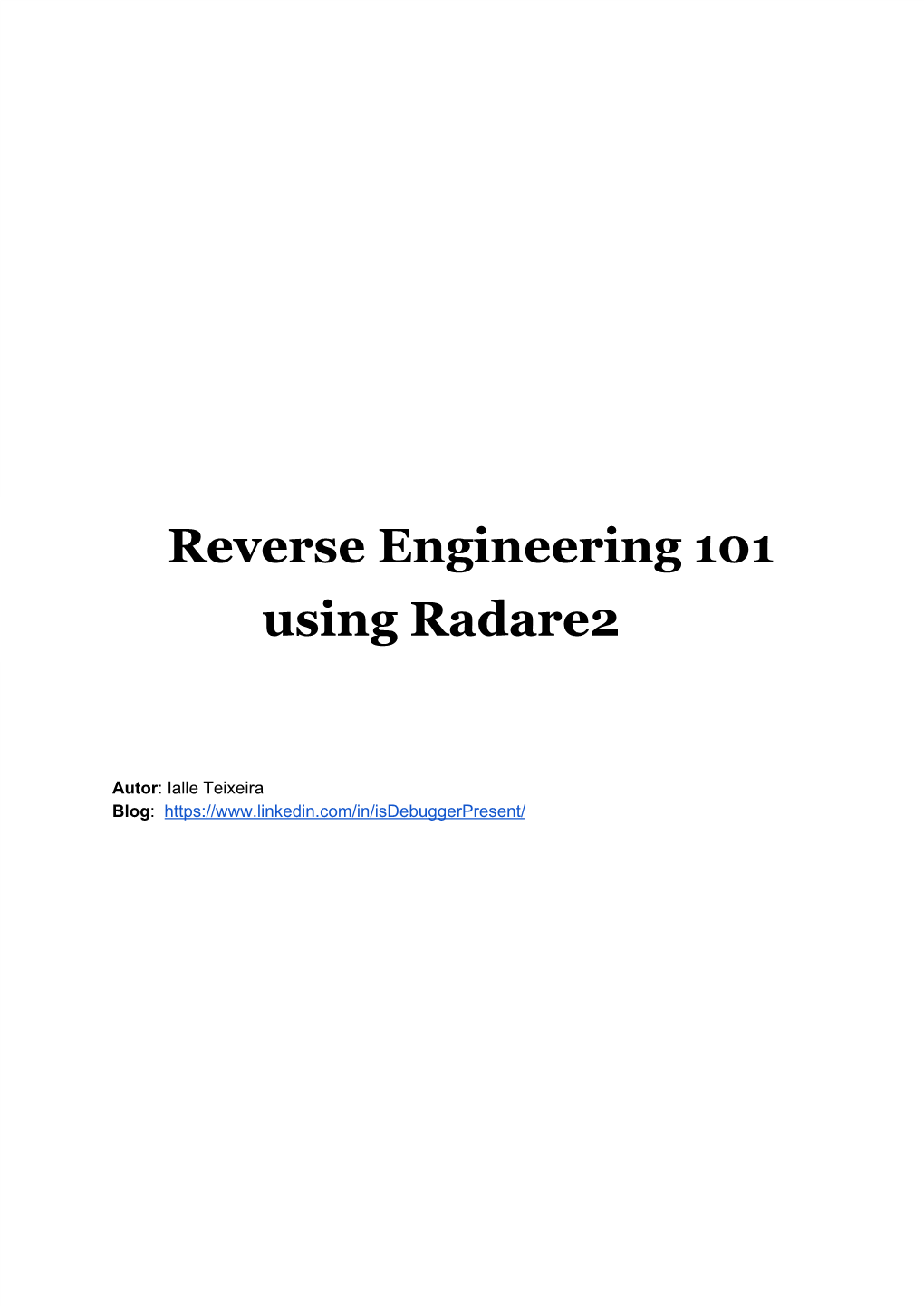 ​Reverse Engineering 101 Using Radare2