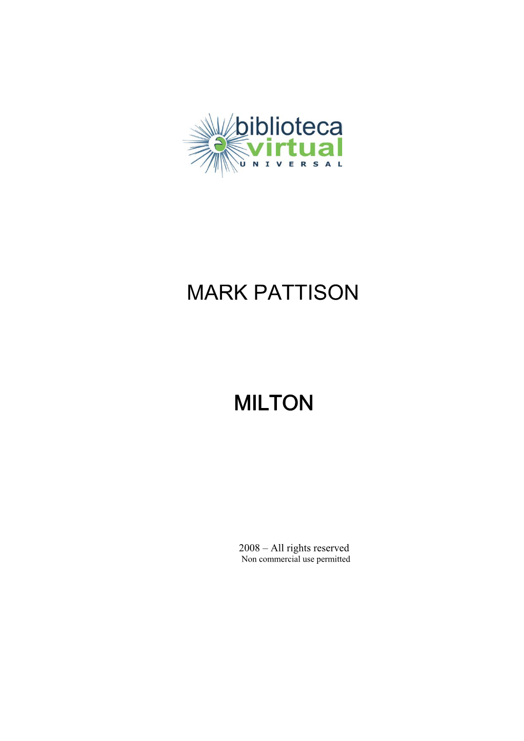 Mark Pattison Milton