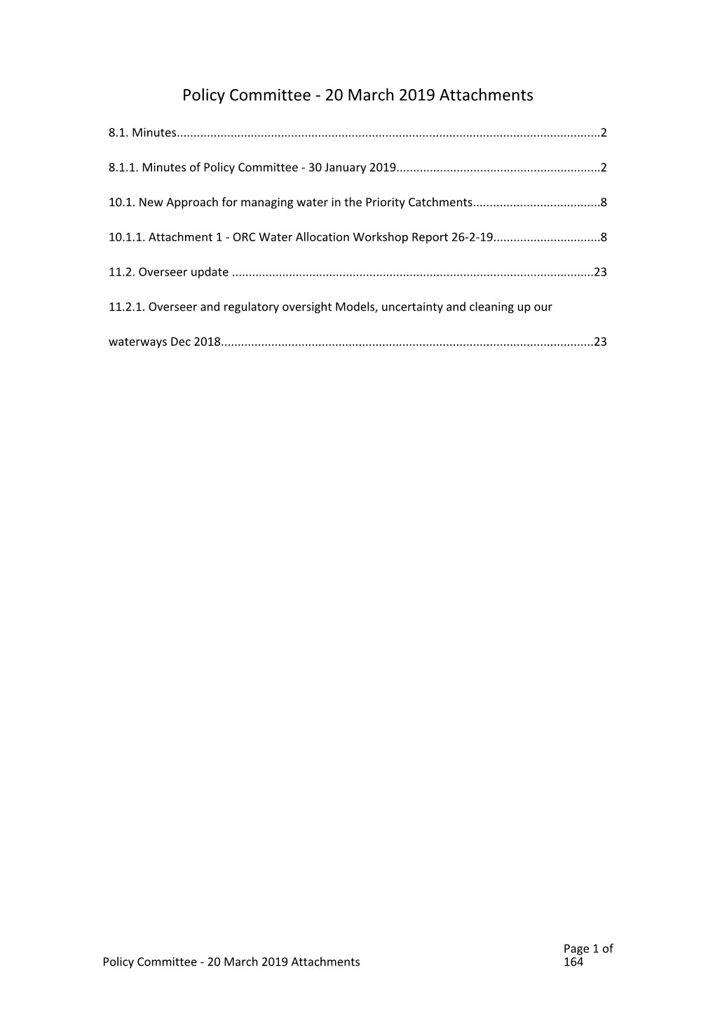 Policy Committee - 20 March 2019 Attachments