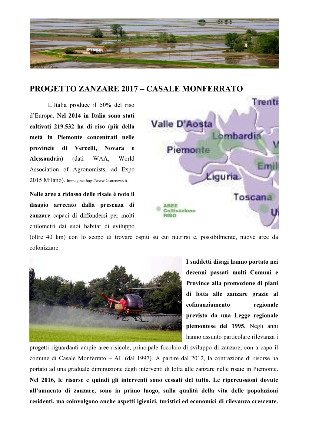 Progetto Zanzare 2017 – Casale Monferrato