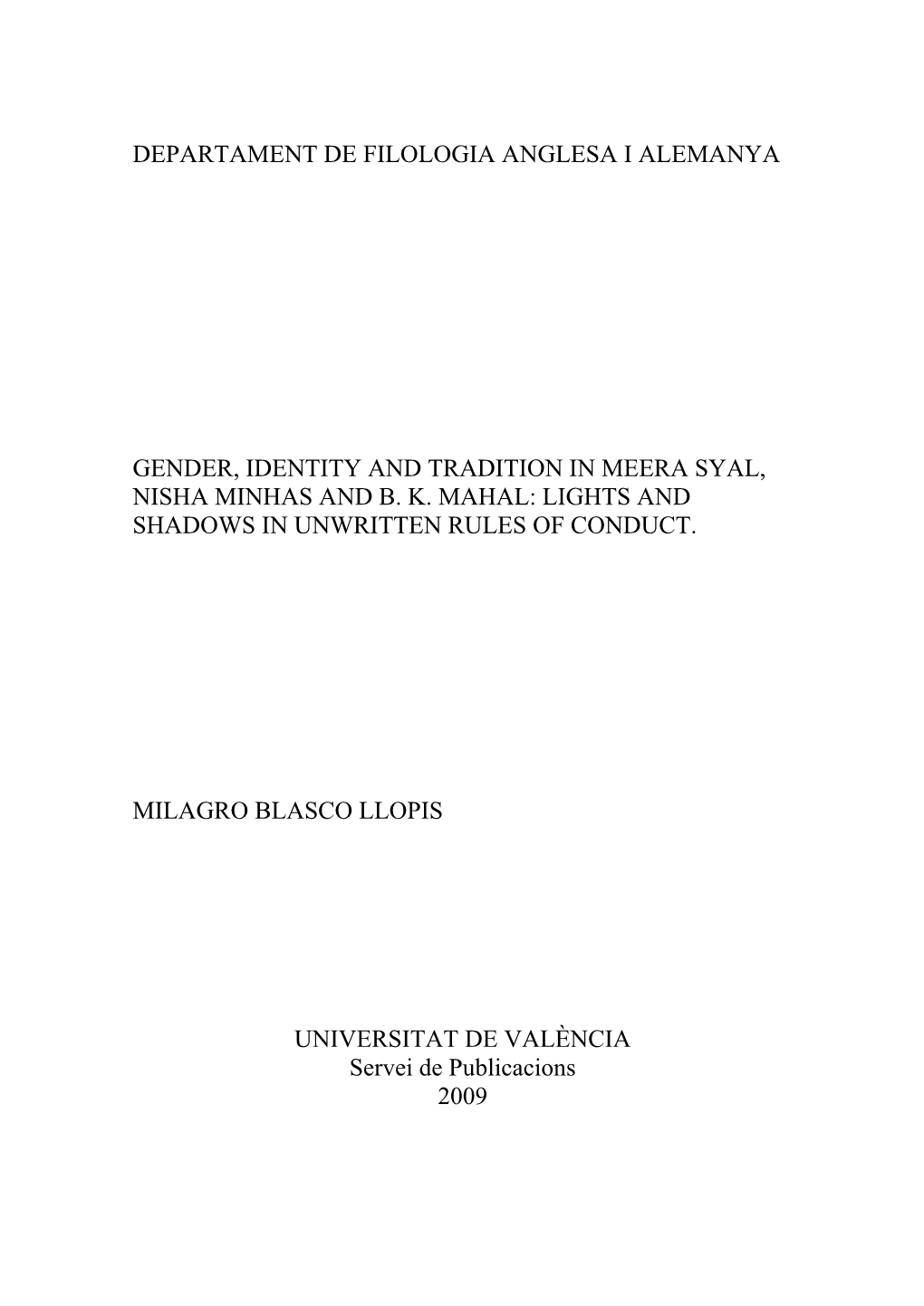 UNIVERSITAT DE VALÈNCIA Servei De Publicacions 2009