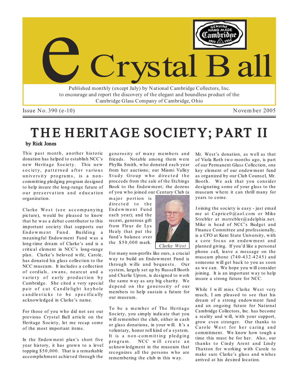 THE HERITAGE SOCIETY; PART II by Rick Jones