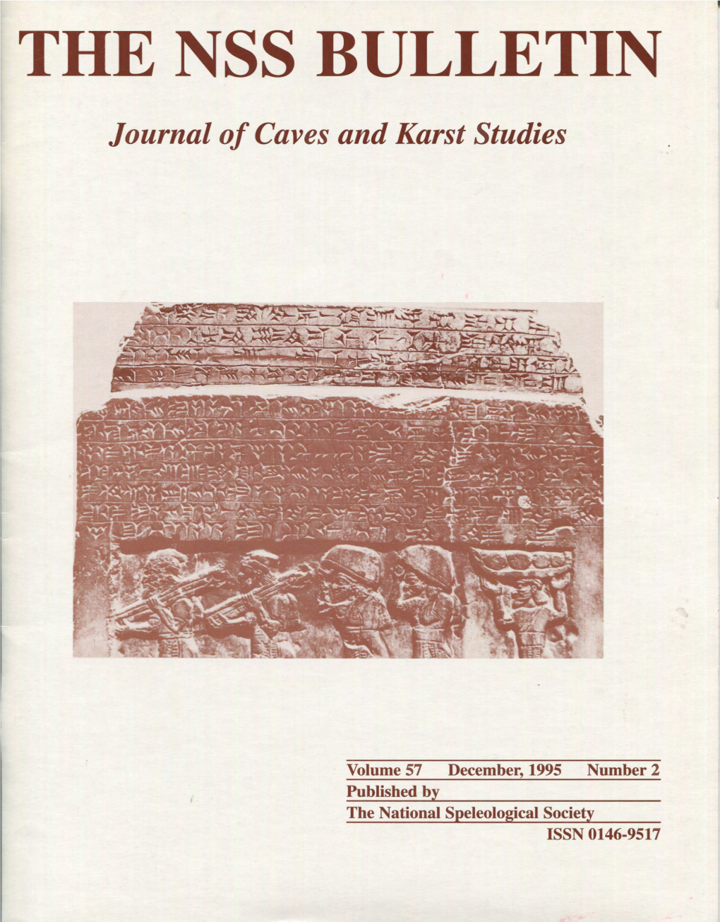 THE NSS BULLETIN Journal of Caves and Karst Studies