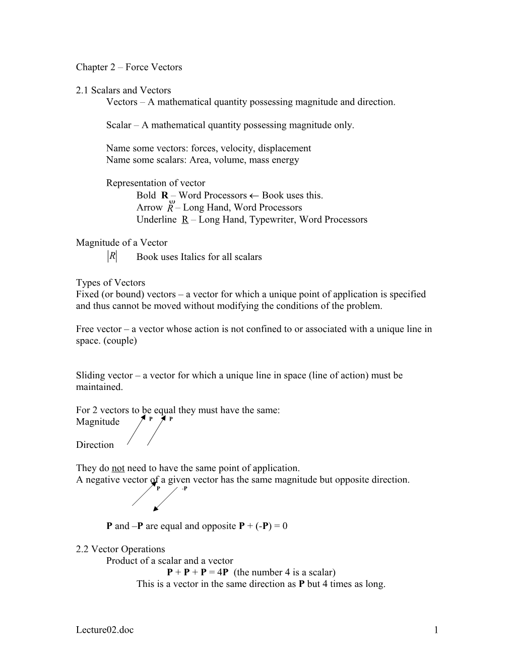 Chapter 2 Force Vectors