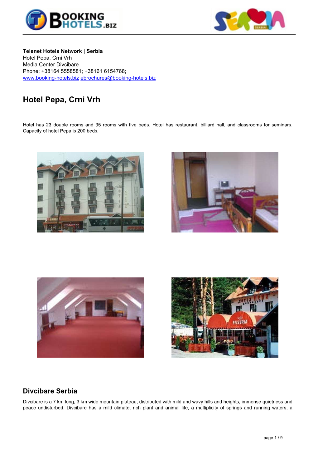 Hr Ebrochures 105 | Hotel Pepa, Crni
