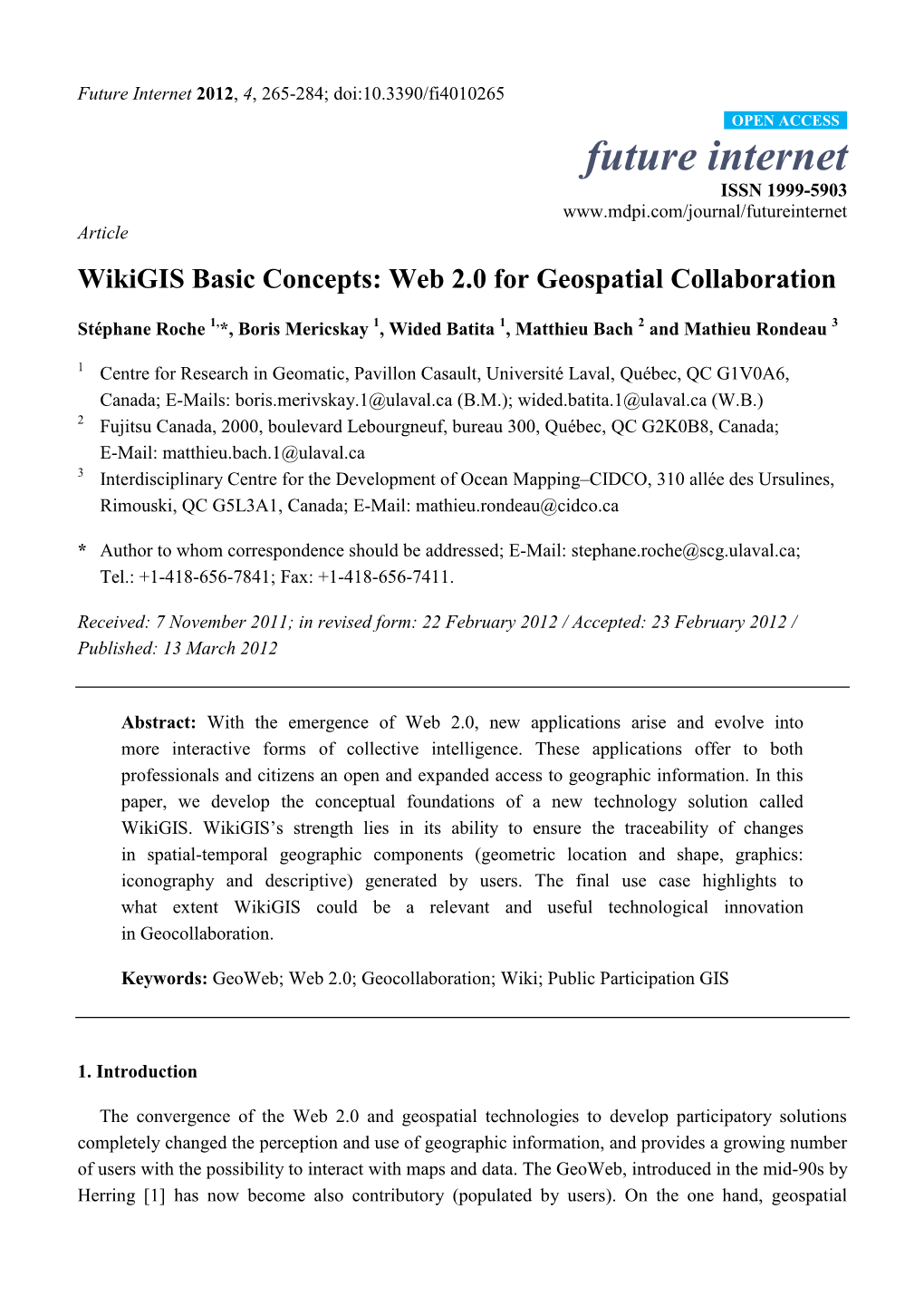 Wikigis Basic Concepts: Web 2.0 for Geospatial Collaboration