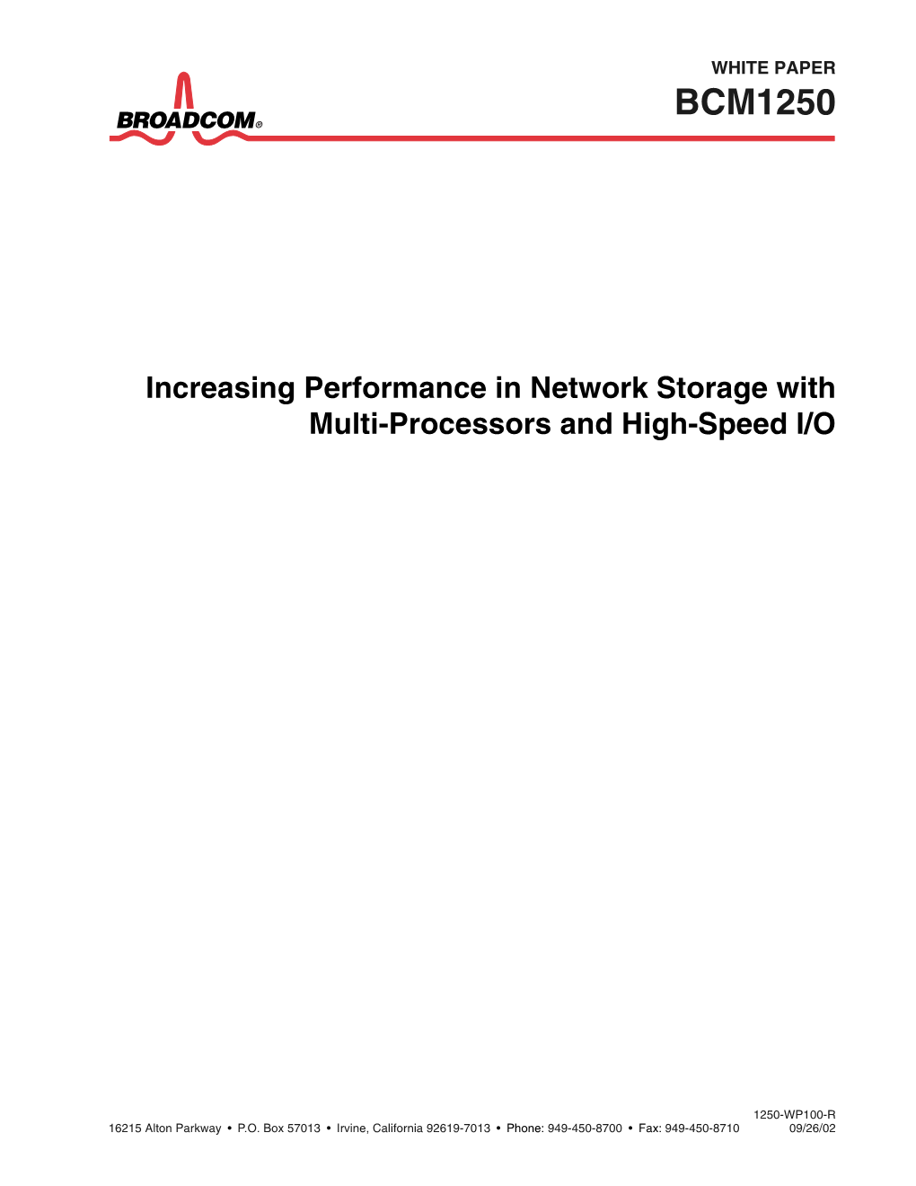 BCM1250 White Paper 09/26/02