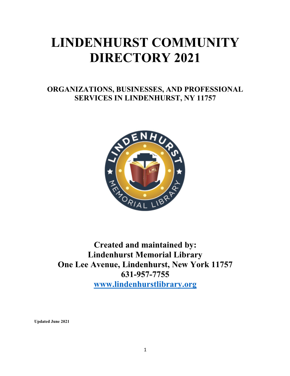 Lindenhurst Community Directory 2021