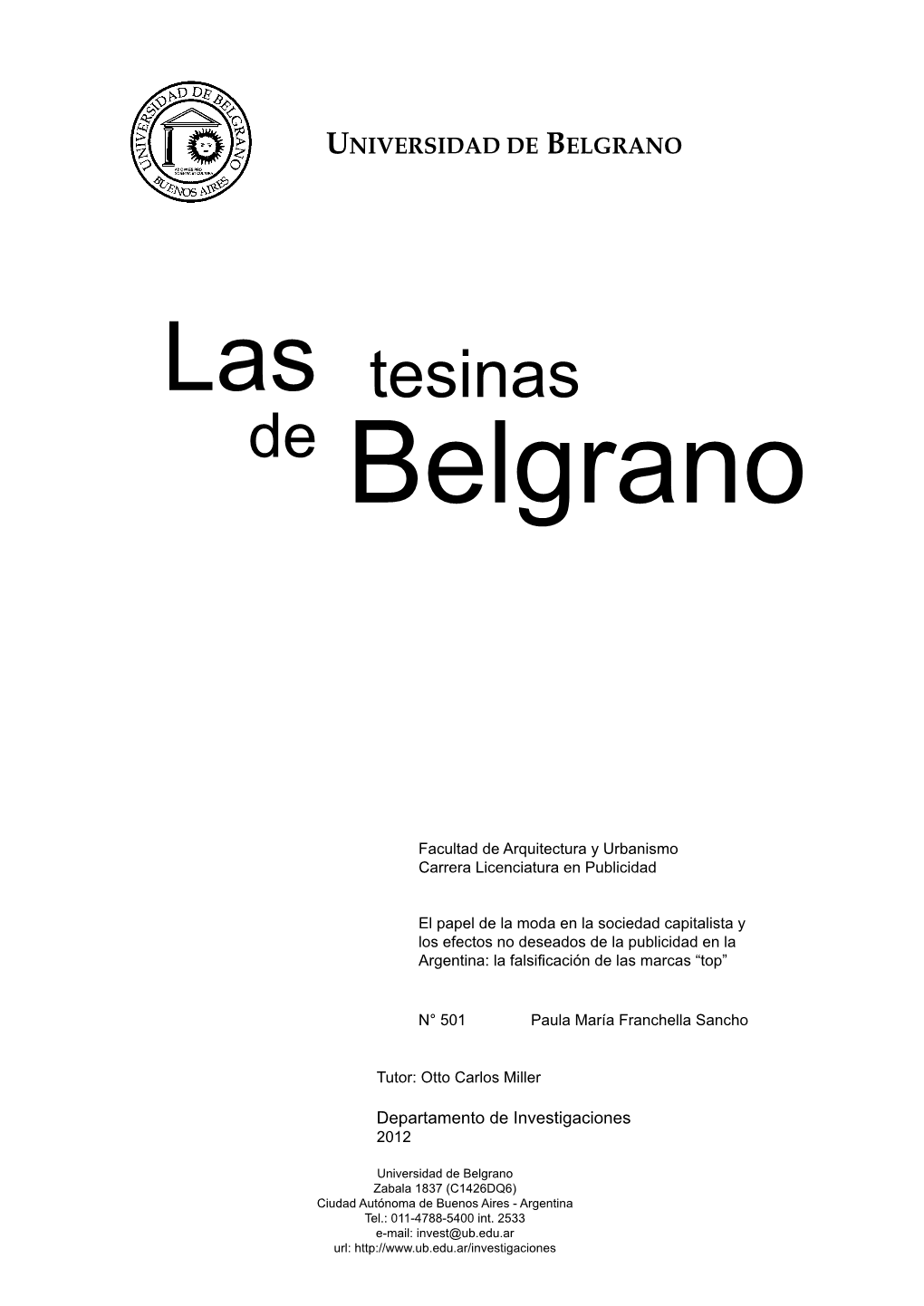 Las Tesinas De Belgrano