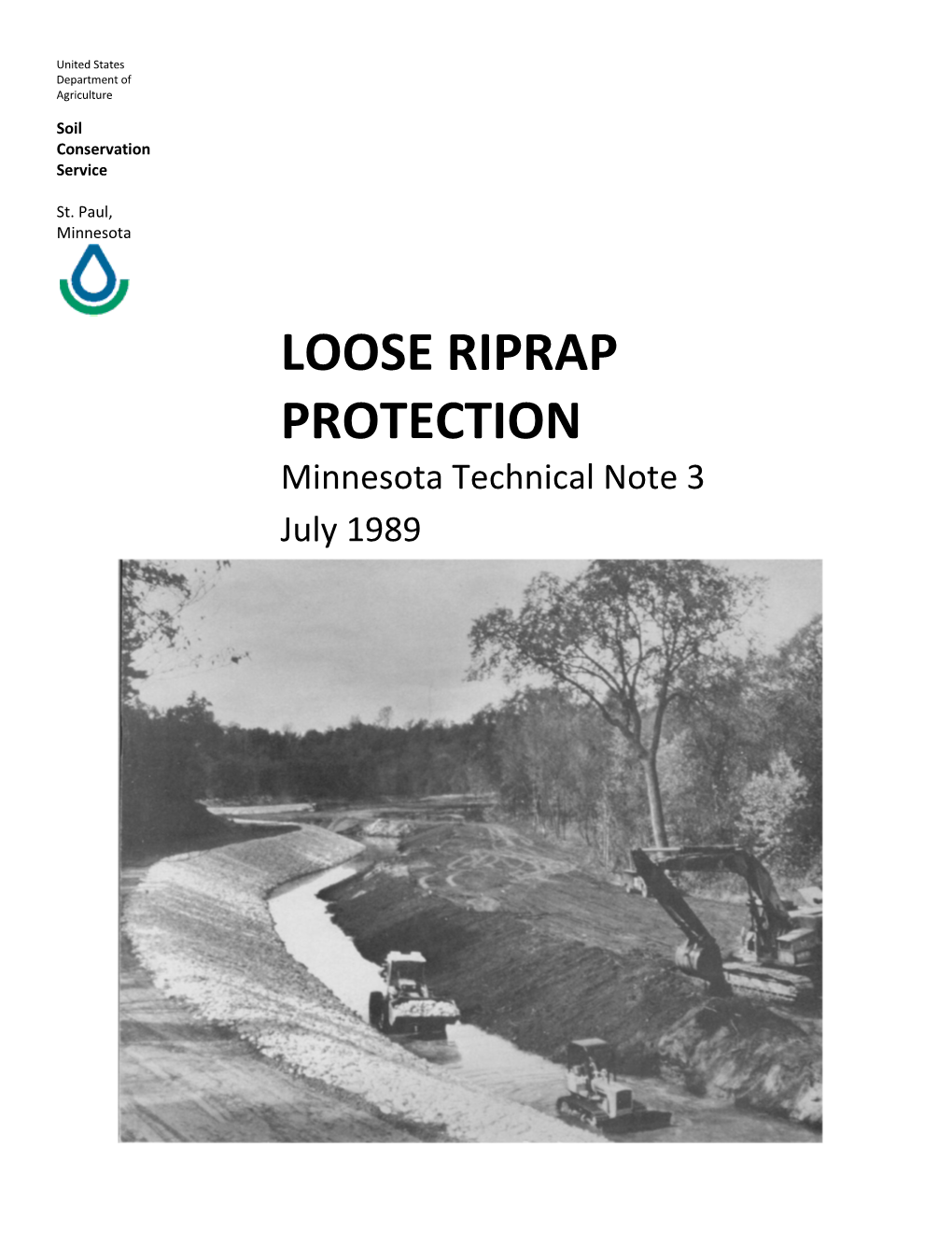 LOOSE RIPRAP PROTECTION Minnesota Technical Note 3 July 1989