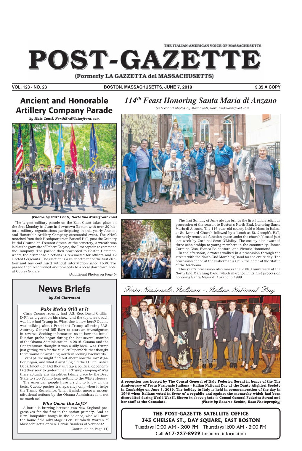 News Briefs Festa Nazionale Italiana - Italian National Day by Sal Giarratani