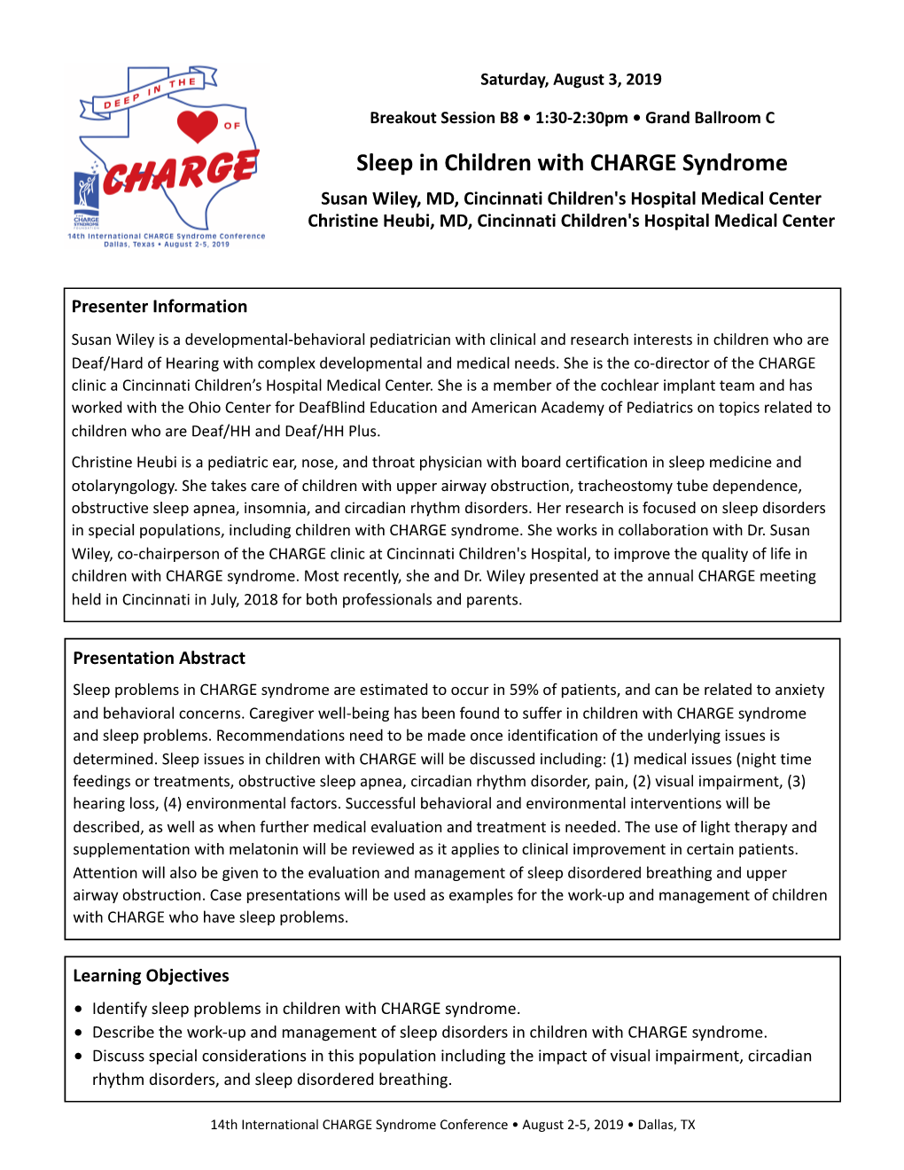B8 Sleep in Children with CHARGE Syndrome
