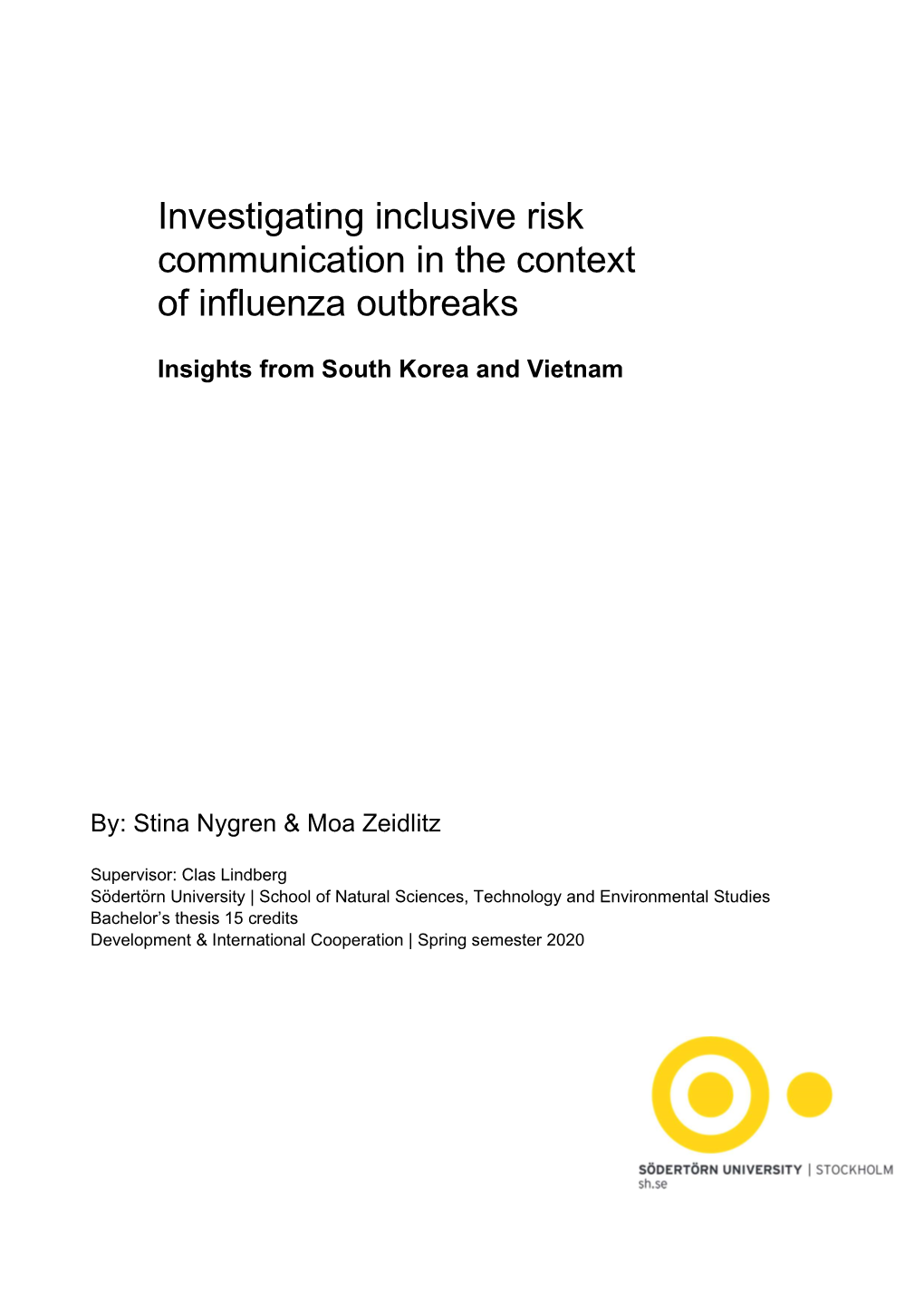 Investigating Inclusive Risk Communication in the Context Of