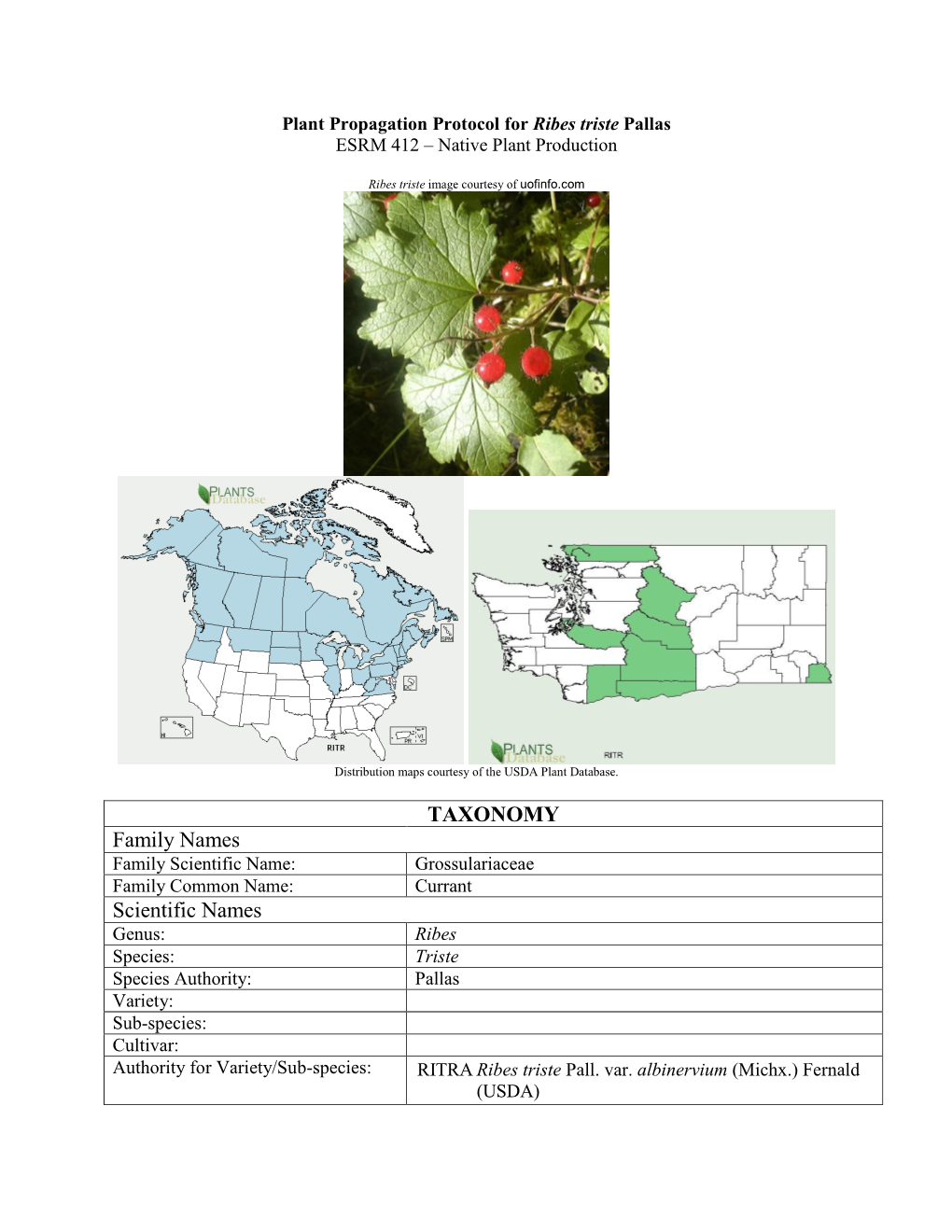 Draft Plant Propagation Protocol