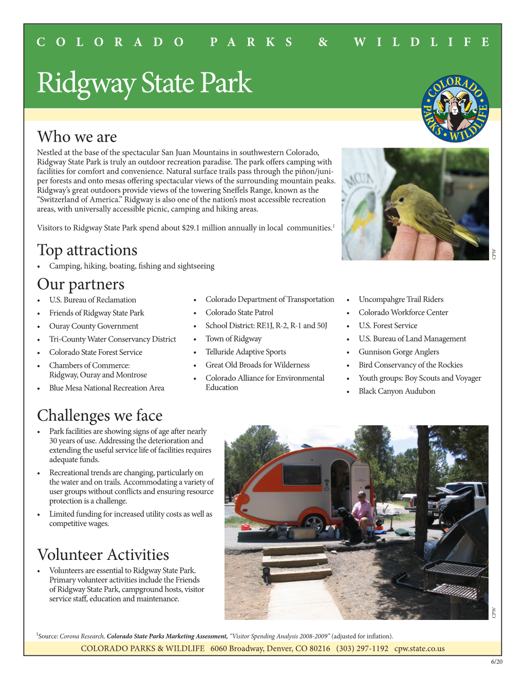 Ridgway State Park Fact Sheet