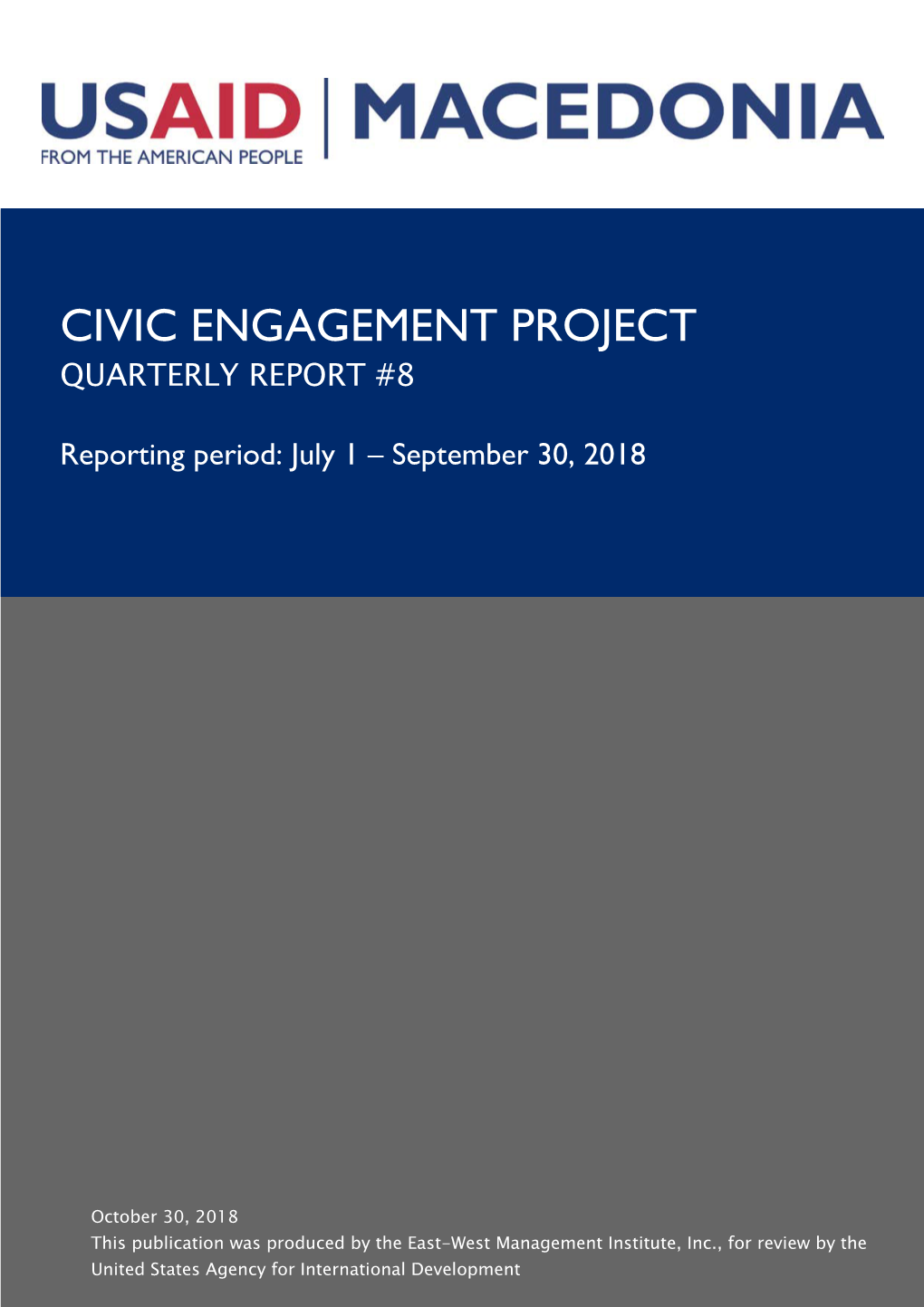 Civic Engagement Project Quarterly Report #8