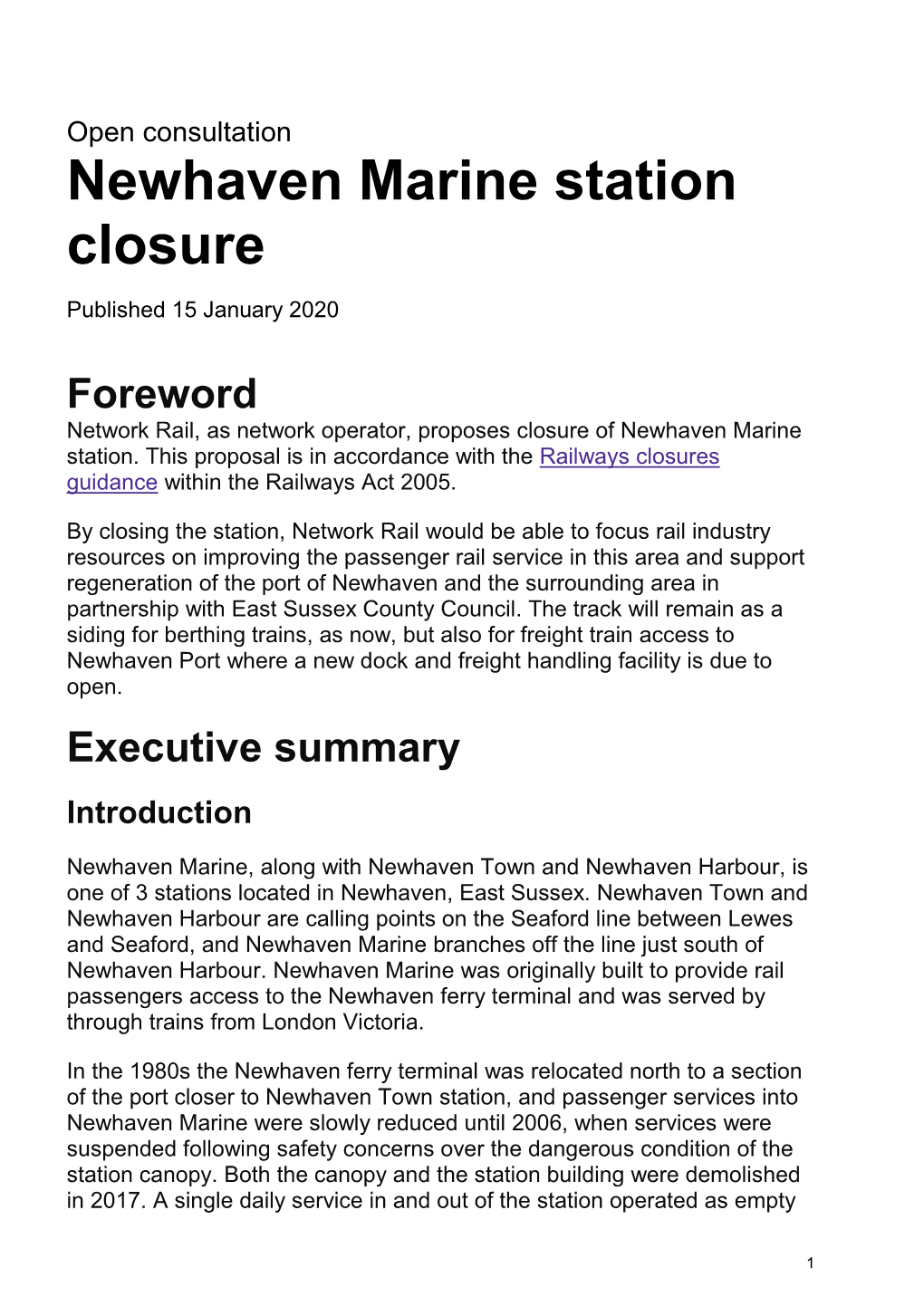 Newhaven Marine Station Closure