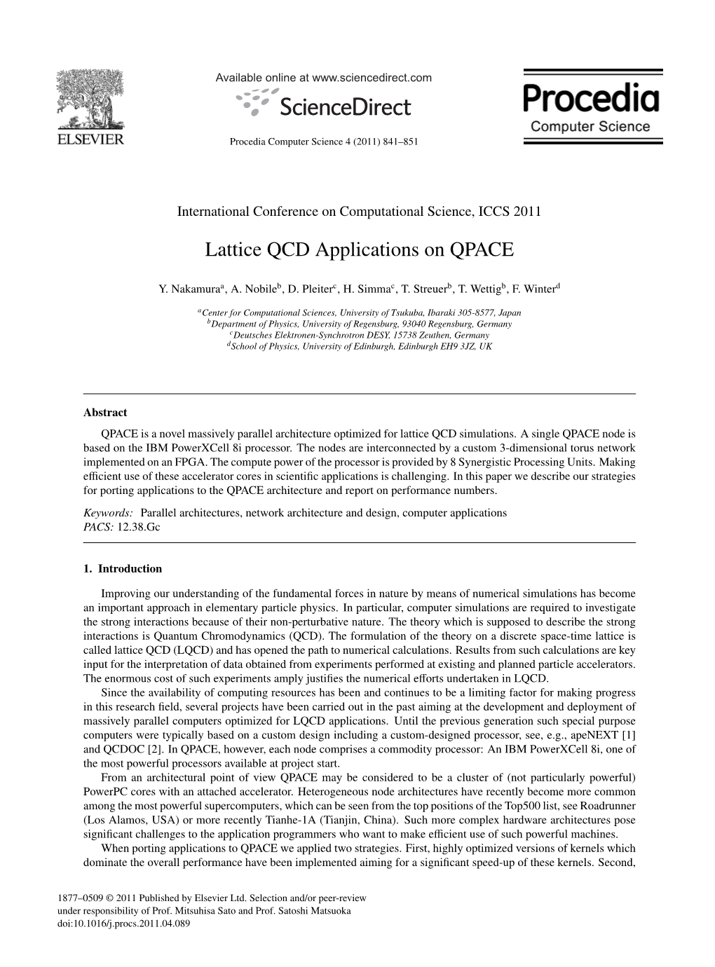 Lattice QCD Applications on QPACE