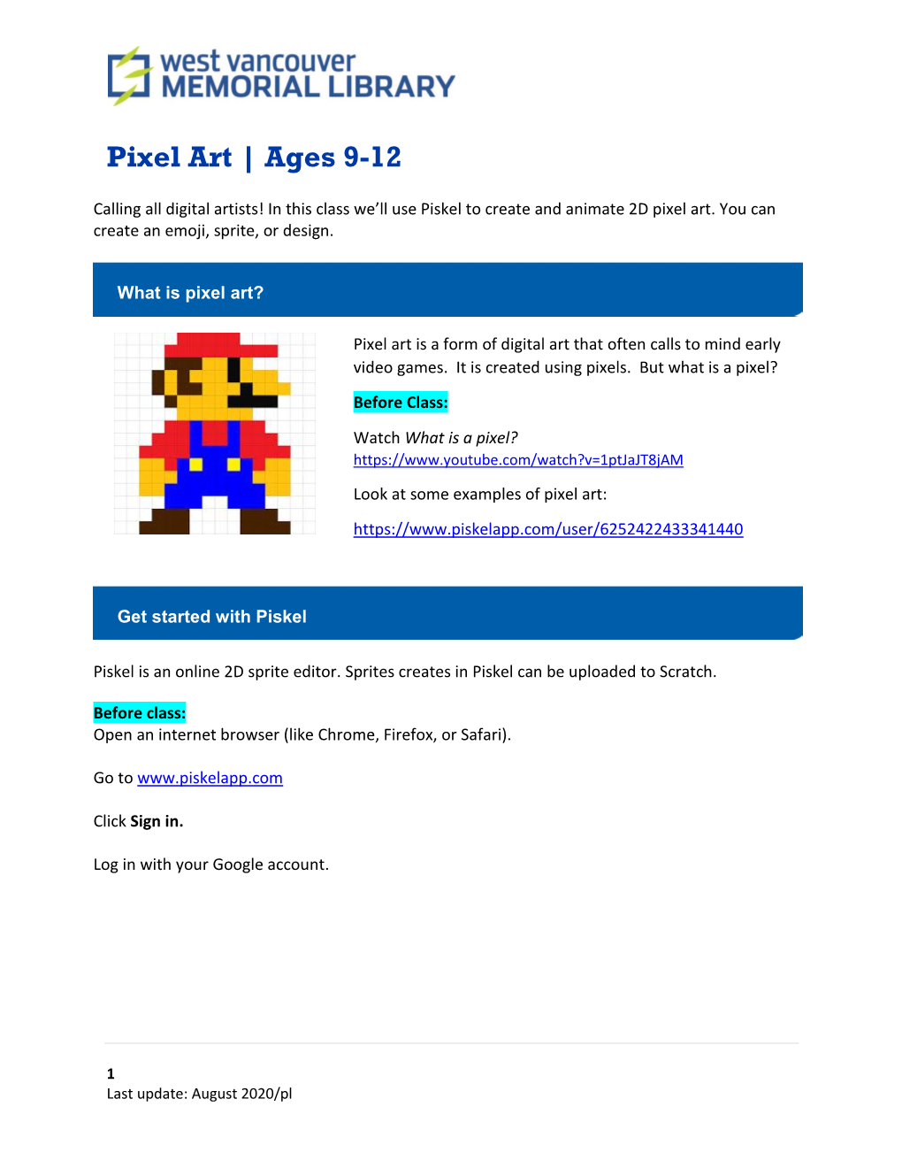 Pixel Art | Ages 9-12