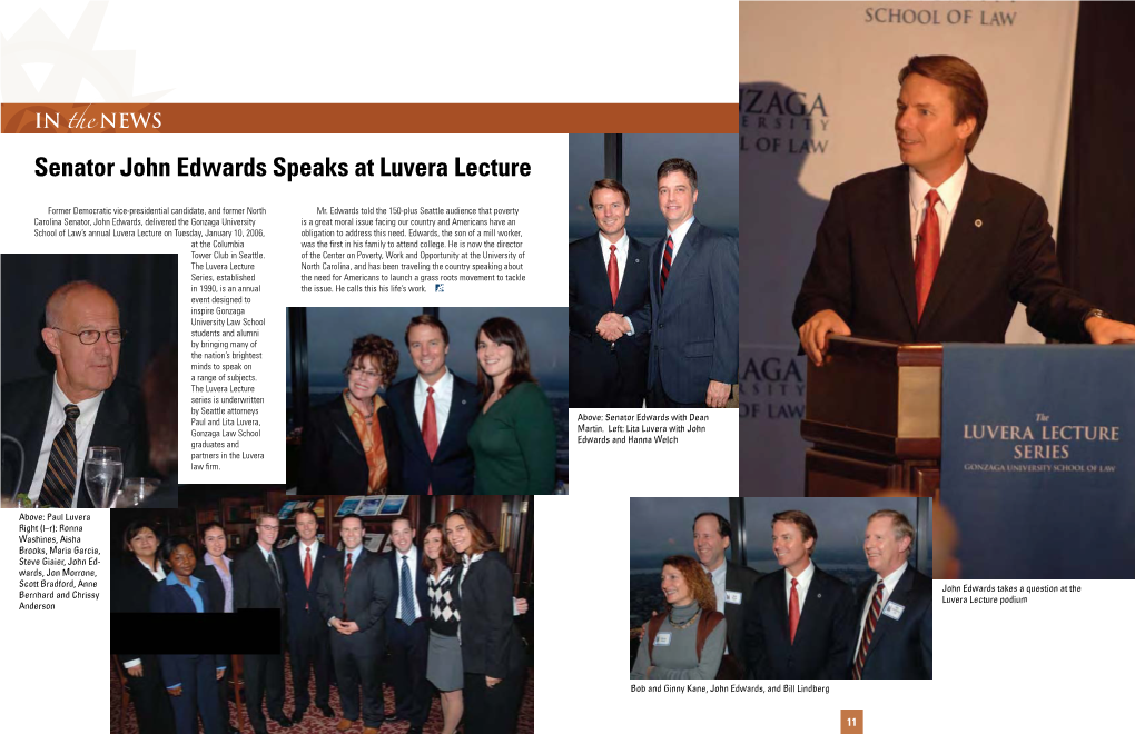 Senator John Edwards Speaks at Luvera Lecture