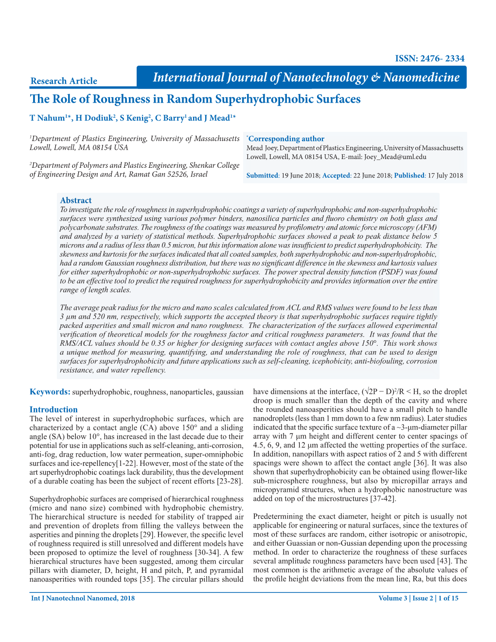 International Journal of Nanotechnology & Nanomedicine