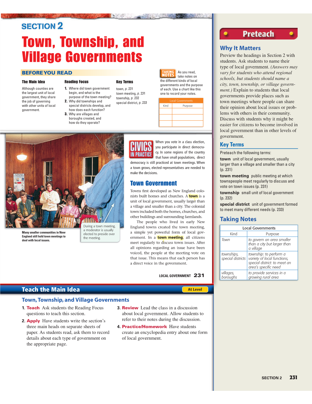 Town, Township, and Village Governments 1