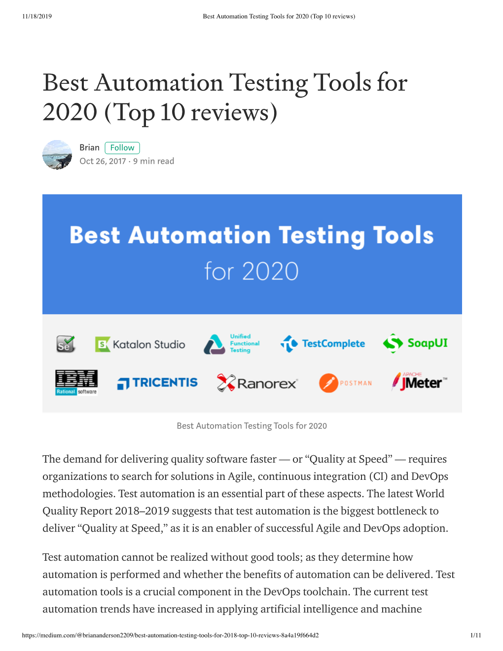 Best Automation Testing Tools for 2020 (Top 10 Reviews)