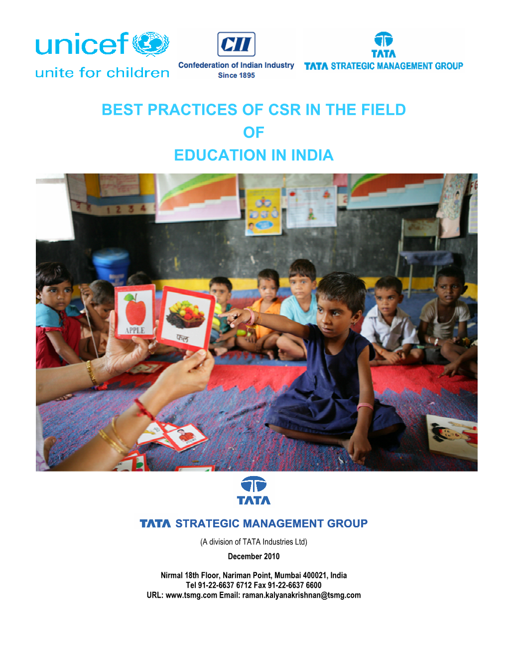 Best Practices of Csr in the Field of Education in India